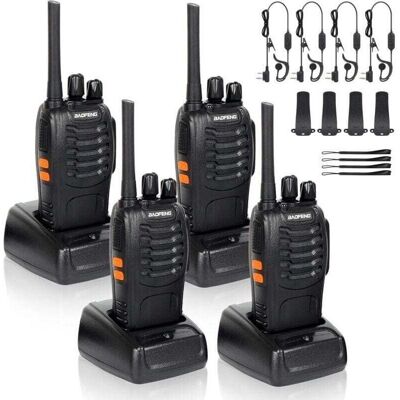 OEM 4 X Two-channel Walkie-talkies, 400-470 Mhz, With Original Earphones, 16-channel Rechargeable Portable Fm Radio Transmitter – Black OEM 4 X Two-channel Walkie-talkies, 400-470 Mhz, With Original Earphones, 16-channel Rechargeable Portable Fm Radio Transmitter – Black