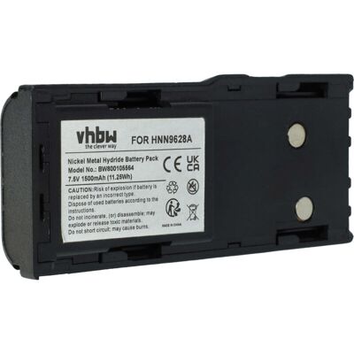 Vhbw - Battery Replacement for Motorola HNN9808B, PMNN4005, WPNN4040 for Radio, Walkie-Talkie (1500mAh, 7.5 v, NiMH) + Belt Clip Vhbw - Battery Replacement for Motorola HNN9808B, PMNN4005, WPNN4040 for Radio, Walkie-Talkie (1500mAh, 7.5 v, NiMH) + Belt Clip