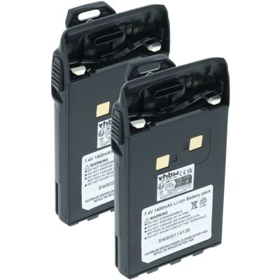 vhbw 2x Battery compatible with Midland CT790 Radio, Walkie-Talkie (1400 mAh, 7.4 V, Li-Ion) + Belt Clip vhbw 2x Battery compatible with Midland CT790 Radio, Walkie-Talkie (1400 mAh, 7.4 V, Li-Ion) + Belt Clip