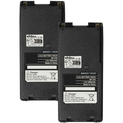 vhbw 2x Battery Replacement for Icom BP-222N, BP-222, BP-211N, BP-211 for Radio, Walkie-Talkie (2000 mAh, 7.4 V, Li-Ion) + Belt Clip vhbw 2x Battery Replacement for Icom BP-222N, BP-222, BP-211N, BP-211 for Radio, Walkie-Talkie (2000 mAh, 7.4 V, Li-Ion) + Belt Clip