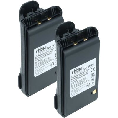 vhbw 2x Battery Replacement for Icom BP-265LI, BP-265 for Radio, Walkie-Talkie (2500 mAh, 7.4 V, Li-Ion) + Belt Clip vhbw 2x Battery Replacement for Icom BP-265LI, BP-265 for Radio, Walkie-Talkie (2500 mAh, 7.4 V, Li-Ion) + Belt Clip