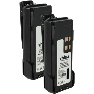 Vhbw - 2x Battery Replacement for Motorola PMNN4544, PMNN4543A, PMNN4544A for Radio, Walkie-Talkie (3000 mAh, 7.4 v, Li-Ion) + Belt Clip Vhbw - 2x Battery Replacement for Motorola PMNN4544, PMNN4543A, PMNN4544A for Radio, Walkie-Talkie (3000 mAh, 7.4 v, Li-Ion) + Belt Clip