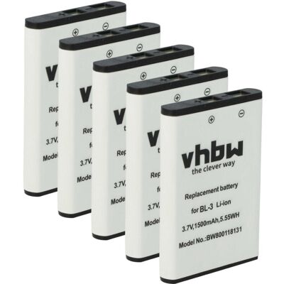 vhbw 5x Battery compatible with Intek KT-950EE, LN-950 Radio, Walkie-Talkie (1500 mAh, 3.7 V, Li-Ion) vhbw 5x Battery compatible with Intek KT-950EE, LN-950 Radio, Walkie-Talkie (1500 mAh, 3.7 V, Li-Ion)