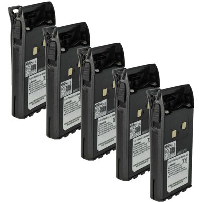 vhbw 5x Battery compatible with Team TeCom DualBand Radio, Walkie-Talkie (1700 mAh, 7.4 V, Li-Ion) + Belt Clip vhbw 5x Battery compatible with Team TeCom DualBand Radio, Walkie-Talkie (1700 mAh, 7.4 V, Li-Ion) + Belt Clip