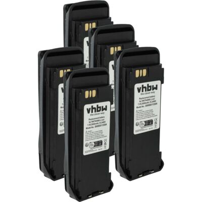 vhbw 5x Battery Replacement for Motorola PMNN4104, PMNN4103A, PMNN4466A for Radio, Walkie-Talkie (2600 mAh, 7.4 V, Li-Ion) + Belt Clip vhbw 5x Battery Replacement for Motorola PMNN4104, PMNN4103A, PMNN4466A for Radio, Walkie-Talkie (2600 mAh, 7.4 V, Li-Ion) + Belt Clip