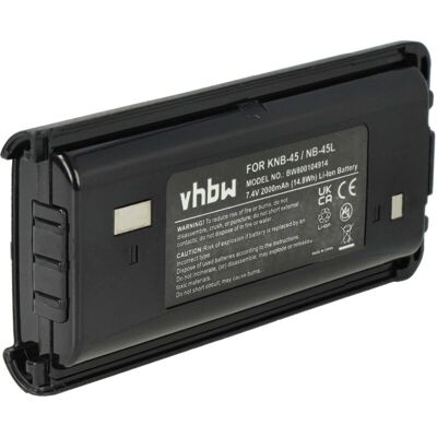 Vhbw - Battery Replacement for Kenwood KNB-45, KNB-45L, KNB-45Li for Radio, Walkie-Talkie (2000mAh, 7.4V, Li-Ion) Vhbw - Battery Replacement for Kenwood KNB-45, KNB-45L, KNB-45Li for Radio, Walkie-Talkie (2000mAh, 7.4V, Li-Ion)
