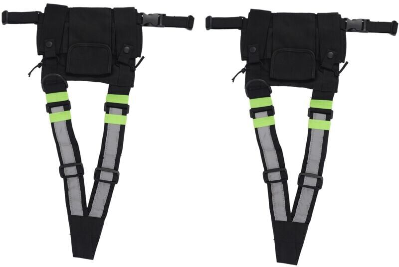 TLILY Radios Pocket Radio Chest Harness Chest Front Pack Pouch Holster Vest Rig Carry Case for 2 Way Radio Walkie Talkie Baofeng UV-5R Black+Yellow X2