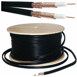 LOOPS 100m (330 ft) RG59u Twin Coaxial Shotgun Cable Pure Copper & Foam Satellite Dish sky hd