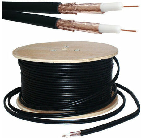 LOOPS 100m (330 ft) RG59u Twin Coaxial Shotgun Cable Pure Copper & Foam Satellite Dish sky hd