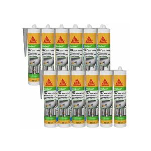 Batch of 12 acrylic sealants Sika Sika seal 107 Joint and Crack - Grey - 300ml