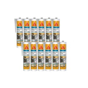 Batch of 12 Sika Sika seal-180 Bathroom & Tiling Silicone Sealants - Transparent - 300ml