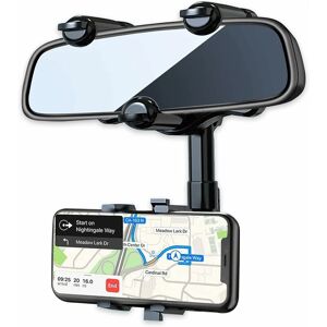 HÉLOISE Rearview Mirror Phone Holder for Car, 360° Rotating Rearview Mirror Phone Holder with Adjustable Arm Length, Multifunctional Phone Holder and gps
