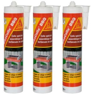 Set of 3 adhesives for assembling small stone barbecues Sika Sika Colle bbq - Light beige - 500g