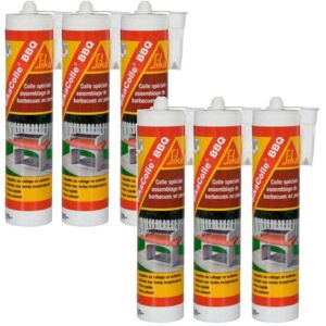 Set of 6 adhesives for assembling small stone barbecues Sika Sika Colle bbq - Light beige - 500g