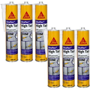 Set of 6 quick-setting sealants Sika Sika flex High Tack - White - 300ml