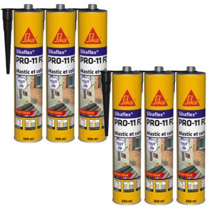 Set of 6 Sika Sika flex pro 11 fc Purform Adhesives - Black - 300ml - 659664