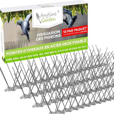XVX Fliti Stainless Steel Bird Spikes – Durable Pigeon Repellent – Highly Deterrent To Birds, Crows And Woodpeckers – Easy To Install And Remove, 10ft (3m) XVX Fliti Stainless Steel Bird Spikes – Durable Pigeon Repellent – Highly Deterrent To Birds, Crows And Woodpeckers – Easy To Install And Remove, 10ft (3m)