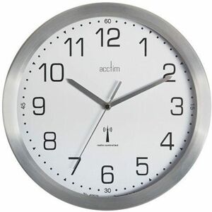 Mason Wall Clock Radio Controlled 250mm Aluminium 74337 - Silver - Acctim