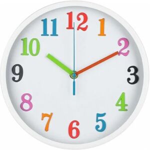 Rose - 10 Inch Classroom Desktop Color Stereo Digital Wall Clock (White) 1pcs