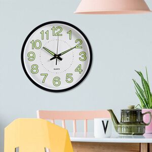 Livingandhome - 30CM Luminous Glow Quartz Night Light Silent Wall Clock