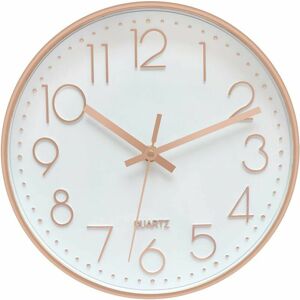 Hoopzi - 30cm Round Modern Quartz Silent Wall Clock Crawling in Seconds No Ticking for Office Home School (12 inch) 1