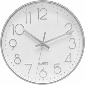 HOOPZI 30cm Round Modern Quartz Silent Wall Clock Crawling in Seconds No Ticking for Office Home School (12 inch) 3