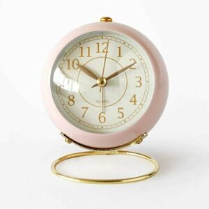 HOOPZI 4 Inch Analog Alarm Clock Small Silent Table Clock Classic Retro Non-Ticking Alarm Clock Night Light Silent Battery Operated hd Glass for Indoor,