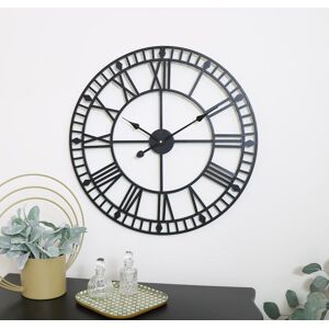 Melody Maison - Black Metal Skeleton Clock 60cm x 60cm - Black