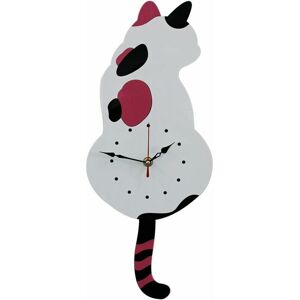 HOOPZI Cat Wall Clock Modern Acrylic Home Decor Clock Frameless Silent Wall Clock (White)