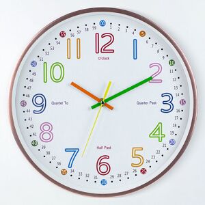 Alwaysh - Children's Analog Learning Clock - Children's Wall Clock - Educational Wall Clock, Easy to Learn Reading Time, 30cm Diameter Learning Dial,