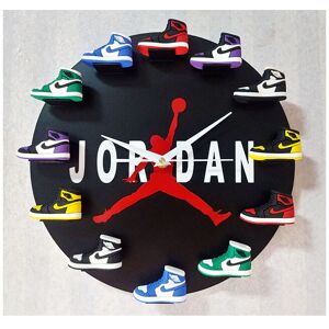 GROOFOO 3D Wall Clock AJ1-12 Basketball Shoes - Sports Design for Bedroom Living Room Office - Creative Gift for Sneaker Lovers (Jordan Low Black