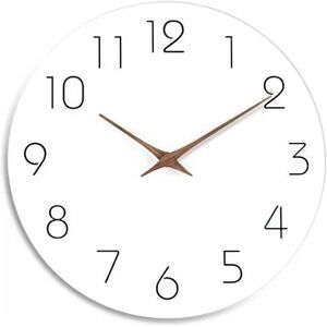 Neige - Home Decor 10 Inch Silent Wooden Wall Clock (Style a)