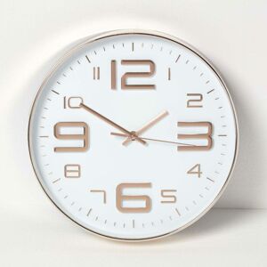 Homescapes - White & Copper Wall Clock - White & Copper