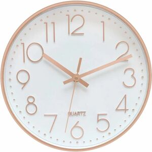 LangRay 30cm Round Modern Quartz Silent Wall Clock Crawling in Seconds No Ticking for Office Home School (12 inch) 1