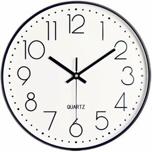 Modern Quartz 30cm Round Silent Wall Clock Crawling in Seconds No Ticking for Office Home School (12 inch) 2 - Langray