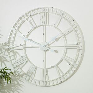 Melody Maison - Large White Skeleton Wall Clock - White