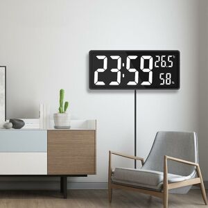 MUMU LED Digital Wall Clock, Large Digits Display, White Indoor Office