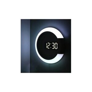 Orchidée - led Nightlight Digital Wall Clock Alarm Mirror 3D Hollow Watch Table Clock 7 Colors Temperature for Home Living Room Decorations