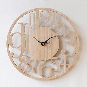 Livingandhome - Modern Oversized Number Wooden Wall Clock