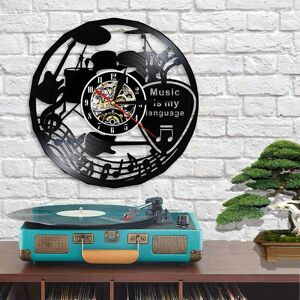 HOOPZI Music, Guitar, Vinyl Clock, Hobby, Wall Decor, Rock, Music, Modern Art, Handmade Gift, Unique Design, Band, DJ, Home Decor, Pop, Gift Idea For Women,