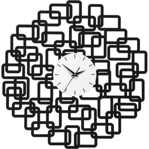 Black Iron Squares Design Wall Clock - Premier Housewares