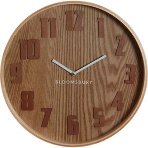 Premier Housewares Vitus Brown Grain Large Wall Clock