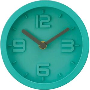 Premier Housewares - Wall Clock Cyan Frame / Cyan Finish Frame Clocks For Living Room / Bedroom / Contemporary Style Round Shaped Design Metal Clocks