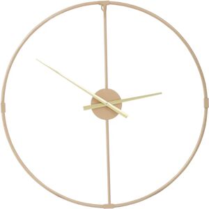 Premier Housewares - Wall Clock Gold Frame / Gold Finish Frame Clocks For Living Room / Bedroom / Contemporary Style Round Shaped Design Metal Clocks