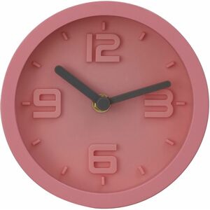 Premier Housewares - Wall Clock Pink Frame / Pink Finish Frame Clocks For Living Room / Bedroom / Contemporary Style Round Shaped Design Metal Clocks