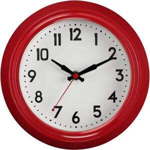 Premier Housewares Wall Clock Red / Black Finish Frame Clocks For Living Room / Bedroom / Contemporary Style Round Shaped Design Metal Clocks For Hallways 8 x 22 x 22