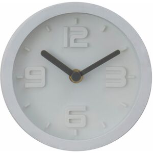 Premier Housewares - Wall Clock White Frame / White Finish Frame Clocks For Living Room / Bedroom / Contemporary Style Round Shaped Design Metal