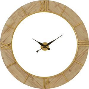 Wall Clock Wooden Clocks For Living Room Gold Roman Numbers Kitchen Clocks Wall Contemporary Clocks For Bedrooms 98 x 4 x 98 - Premier Housewares