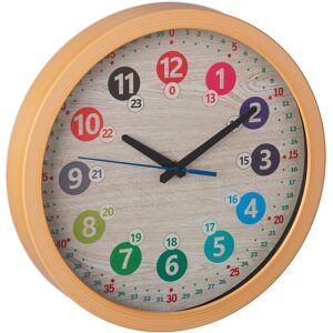 Wall Clock, Modern, Battery Powered, Kitchen, Office, Analog, Second Hand, Numerals, Diameter 30cm, Colourful - Relaxdays