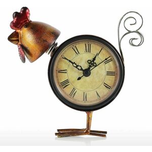 RHAFAYRE Vintage Clock Retro Chick Handmade Mute Table Clock Iron Chick Figurine Antique Home Decor Animal Home Decoration